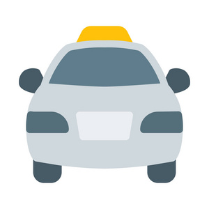 出租车或出租车服务图标，简单矢量插图