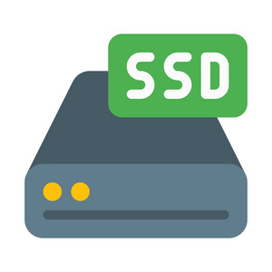 简单驱动器固态驱动器图标,简单矢量插图照片