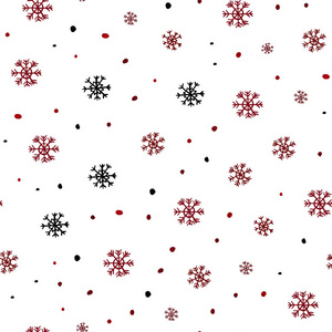 暗红色矢量无缝布局与明亮的雪花。闪烁的抽象插图与冰晶。模板为名片，网站..
