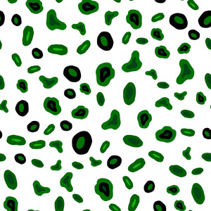 深绿色矢量无缝背景与点。彩色梯度抽象背景上模糊的气泡。纺织品织物壁纸的设计。