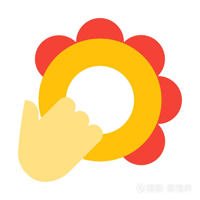 框架鼓，Daf图标，简单矢量插图