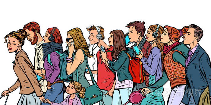 行人的人群男人和女人