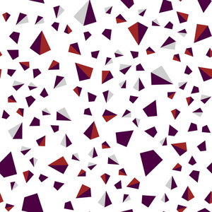 暗红色矢量无缝，等距纹理与三角形风格。现代抽象插图与彩色三角形。模板为名片，网站..