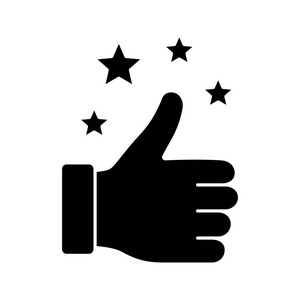 剪影符号. 竖起大拇指. 很好,好的手势. 社交媒体按钮. 评级排名.