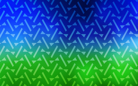 浅蓝绿色矢量模板与线条三角形。 插图与一组五颜六色的三角形线。 登陆页面的现代模板。