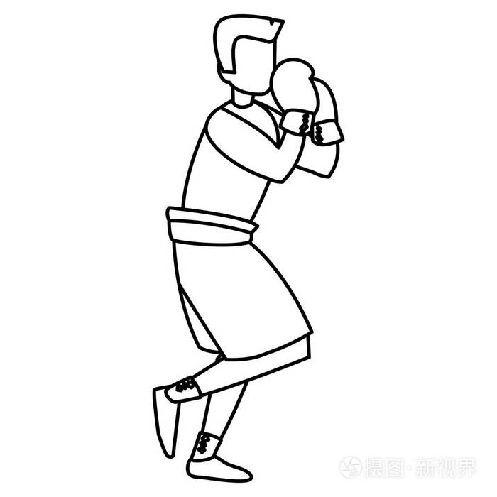 拳击手训练头像字符插画-正版商用图片16ts08-摄图新视界