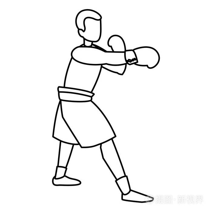 拳击手训练头像字符插画-正版商用图片16ttcq-摄图新视界