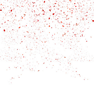 红色纸屑无缝图案隔离在白色背景上。 一组粒子。
