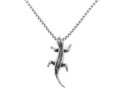 珠宝吊坠蜥蜴变色龙鳄鱼不锈钢白色底色