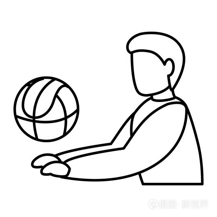 打排球的年轻人插画-正版商用图片16tu7d-摄图新视界