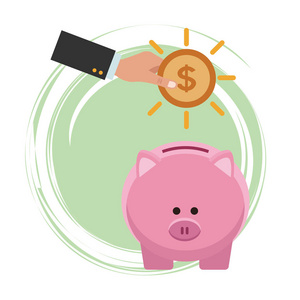 省钱元素企业省钱卡通照片