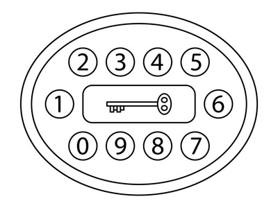 抽象数字钥匙锁图示