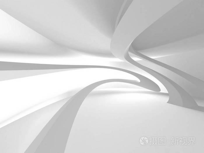抽象的现代白色建筑背景. 三维渲染图