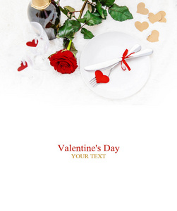 s Day. Beautiful background greeting card with a rose. Selective