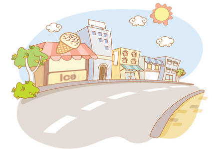 古风街市街市卡通照片