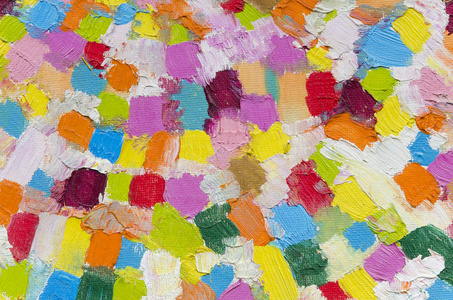 五颜六色的纹理混合油彩涂料在不同的颜色.明亮的大体积笔触照片