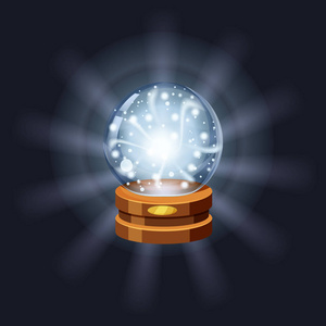 闪耀水晶魔术水晶球财富, 迷雾, 闪耀, 魔法, 预测, 球体, 光效果