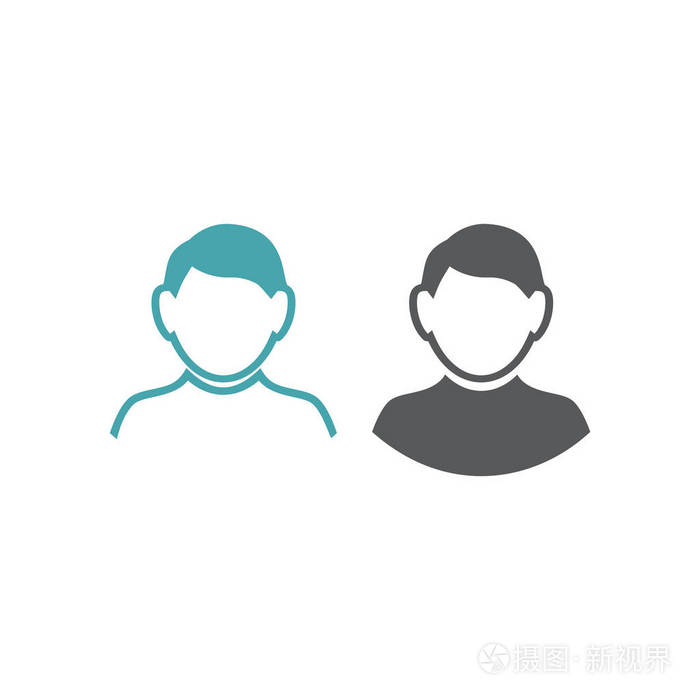 两个矢量插图的人符号化身向量符号集那个家伙的年轻人的化身平面设计