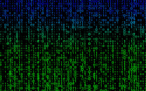 计算机矩阵号. 编码密码交换黑客或挖掘比特币中密码货币的概念.