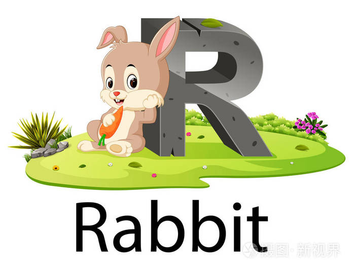 动物园动物字母表r为兔子与良好的动画