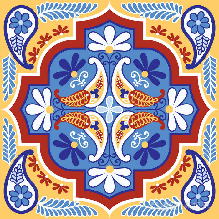 丝头巾枕内装饰方形图案设计东方风格面料.