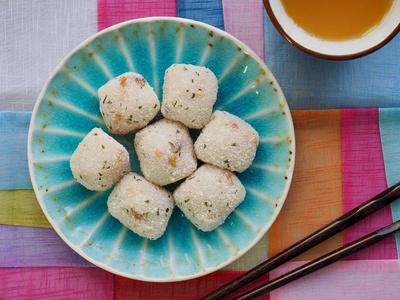 亚洲食物庆旦米饼和甜南瓜图片