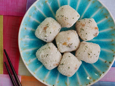 亚洲食物庆旦米饼和甜南瓜图片