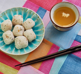 亚洲食物庆旦米饼和甜南瓜图片