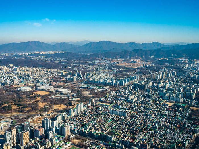 首尔建筑的美丽鸟瞰图