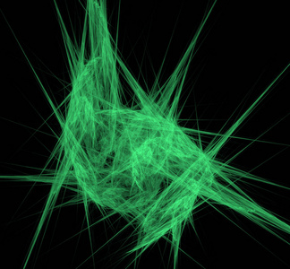 不明飞行物绿线分形背景。 幻想分形纹理。 数字艺术。 三维渲染。 计算机生成的图像