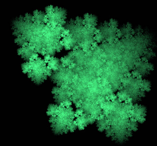 抽象UFO绿色分形背景。 幻想分形纹理。 数字艺术。 三维渲染。 计算机生成的图像