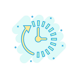 时钟漫画时钟倒计时图标的漫画风格.时间计矢量卡通插图象形图.