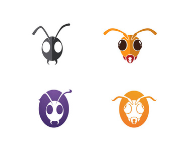 蚂蚁Logo模板矢量插图设计
