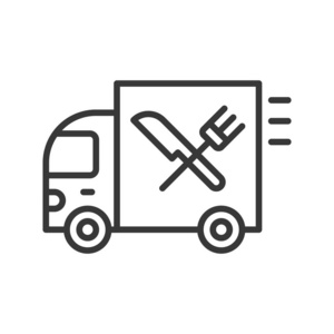 食品卡车矢量，线路设计可编辑行程图标