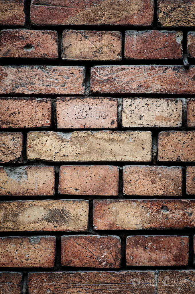 旧的砖墙的碎片