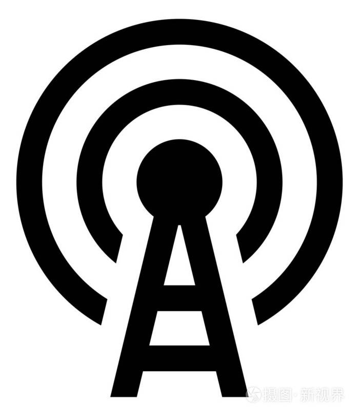 带有传输信号图标的广播塔