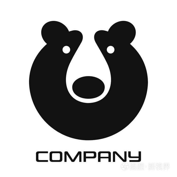 现代熊头灰熊标志