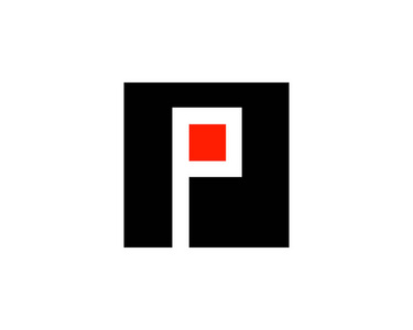 字母p立方体标志图标设计模板