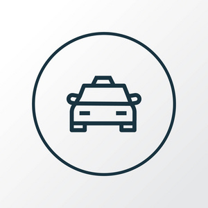 驾驶室图标线符号.时尚风格的优质隔离出租车元素照片