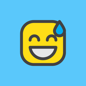 Cold Sweat emoji. Filled outline icon, colorful vector emoticon