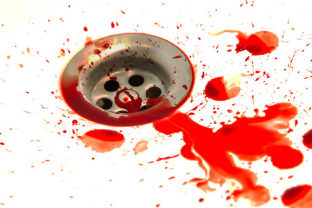 血漏浴室水槽摄影图