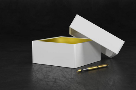 高档产品的豪华包装盒.优雅的白色盒子.3d 渲染照片