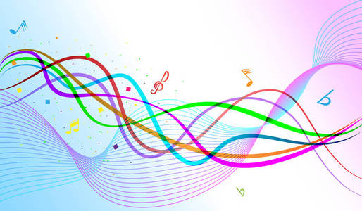 彩色交织线抽象音乐背景