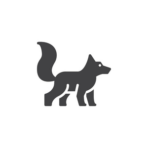 狐狸图标矢量填充平面标志固体象形文字隔离在白色上。 符号标志插图。 像素完美