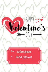 s day cards templates. Hand drawn February 14 gift tags, labels 