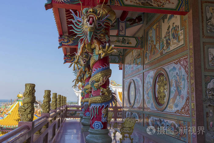 清武里的佛教神殿中国寺庙