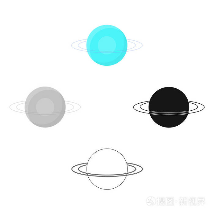 插画 天王星图标在卡通风格隔离在白色背景.行星标志股票向量例证.eps