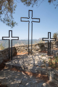 意大利西西里萨沃卡的三个十字架