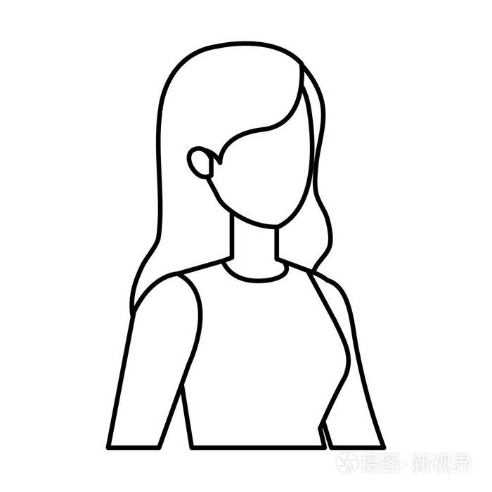 简笔画人物女青年图片