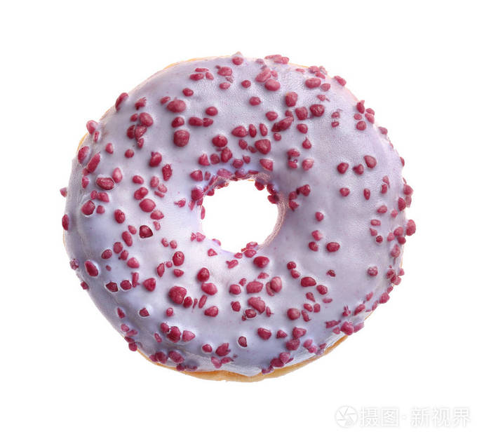 白色背景上的甜美味甜甜圈